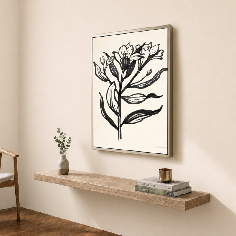 «Ink Flower I Cream» par Sara Zieve Miller - Impression sur toile