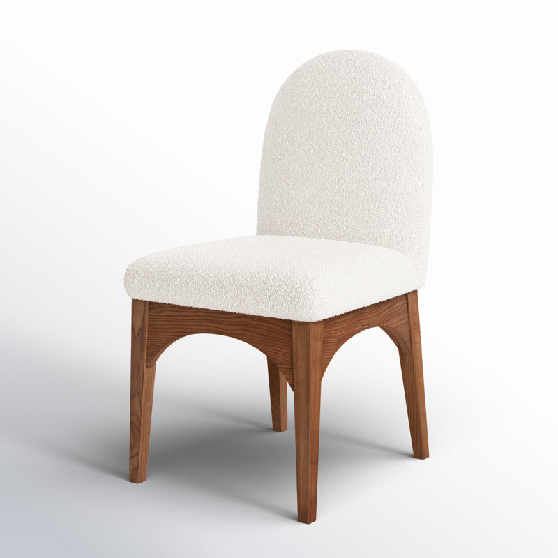 Waldorf Dining Chair, Cream Boucle, Walnut
