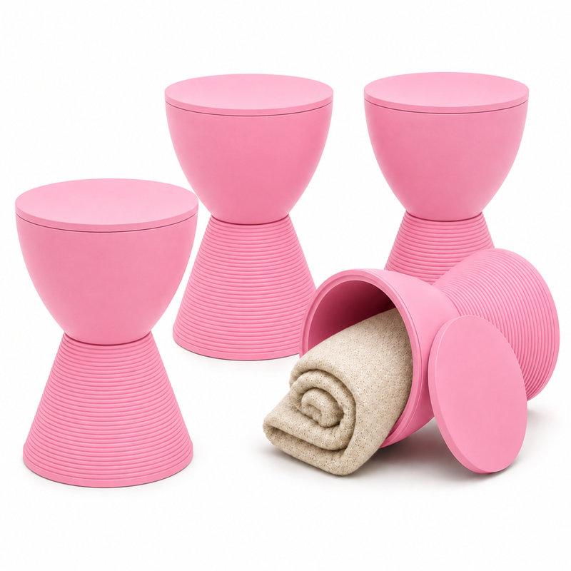 Table de bout tambour en sablier Durant Durant, Rose, Set of 4