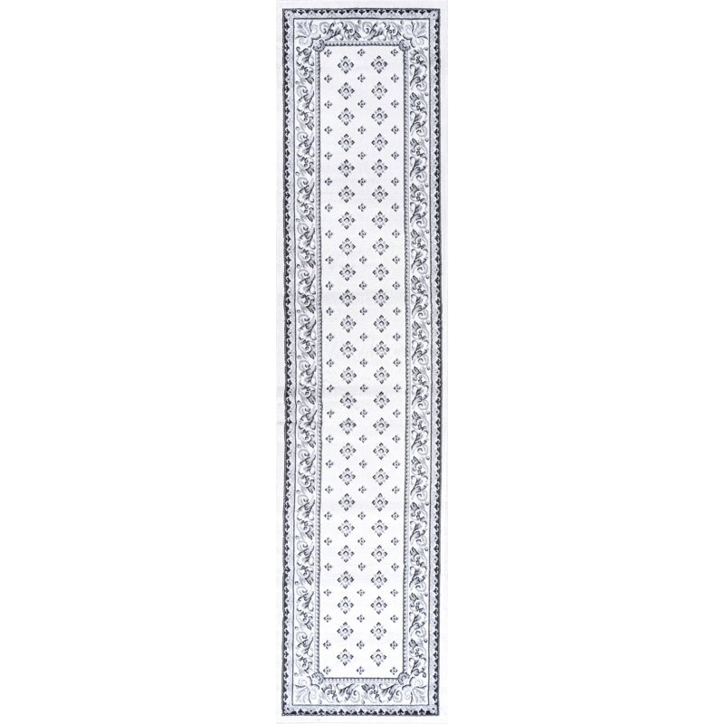 Tapis crème / gris clair Hydetown, Tapis de couloir 2 pi x 8 pi