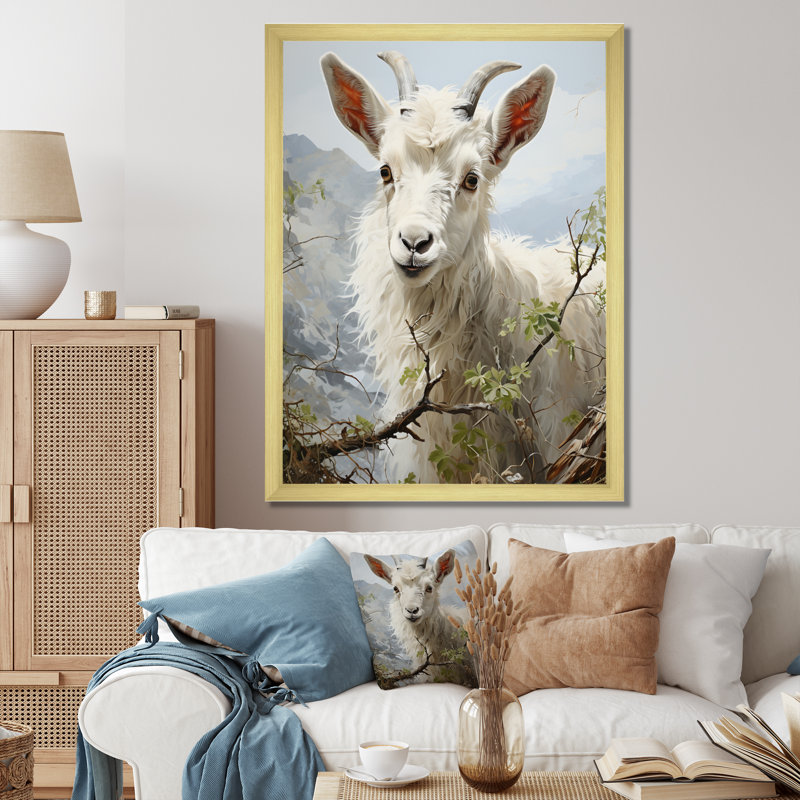 Impression sur toile Barbarann Goat Gratification I, H 44 po x l 34 po x P 1,5 po, Encadrement doré