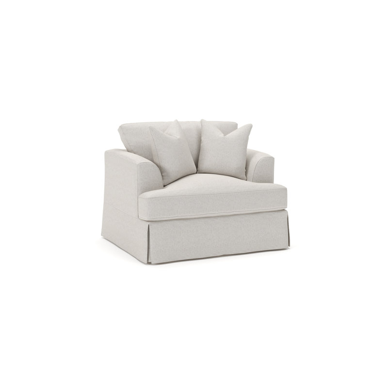 Lucia Slipcovered Armchair , Macarena Light Gray Canvas