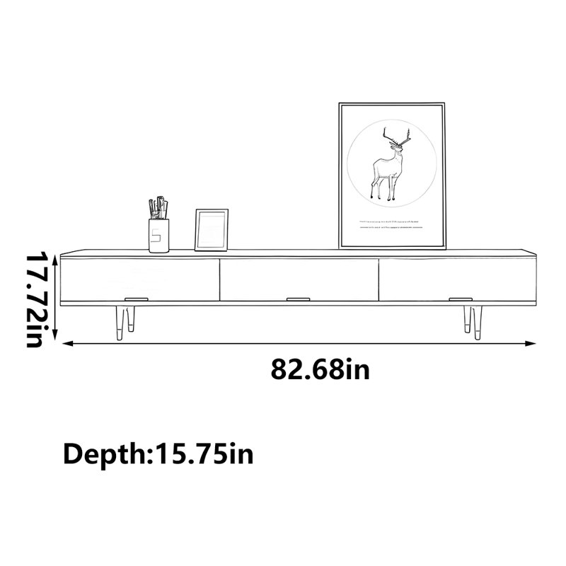 Simple popular living room TV cabinet, 82.68"