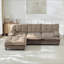 Canapé modulaire modulaire en forme de L 107 po avec repose-pieds en chenille de 107 po avec repose-pieds en treillis confortable, chambre à coucher et appartement-1293341182
