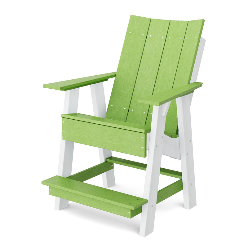 Chaise haute Adirondack contemporaine, Vert lime / blanc