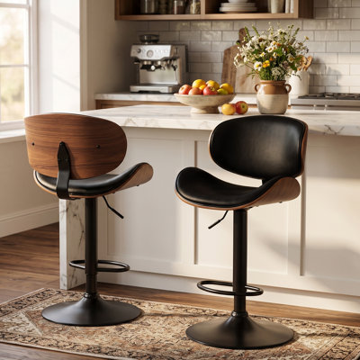 Tabouret de bar pivotant à hauteur réglable avec structure en métal