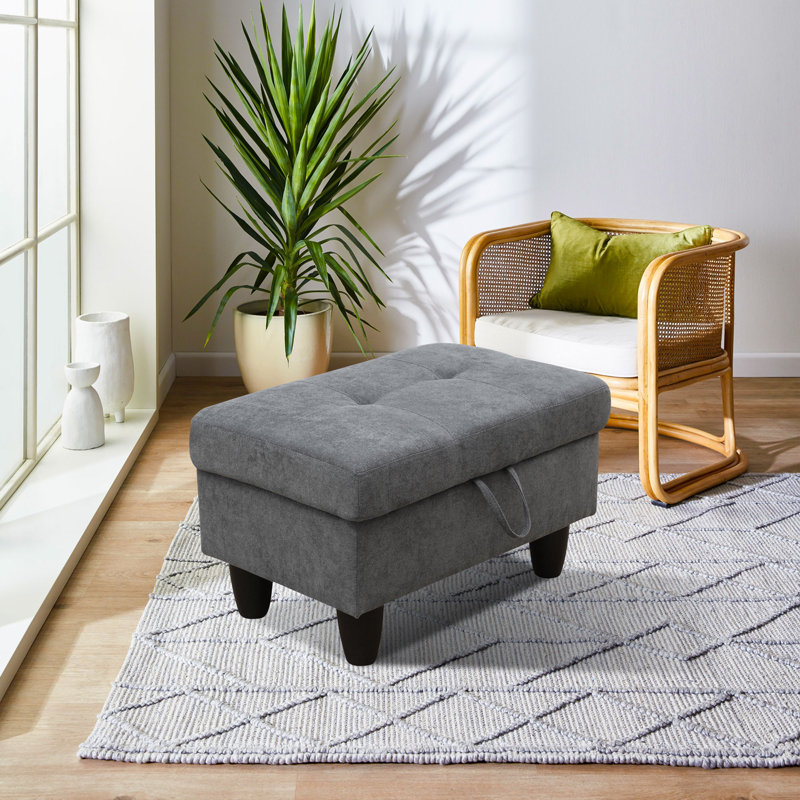 Repose-pieds avec rangement Shanquilla, Gris