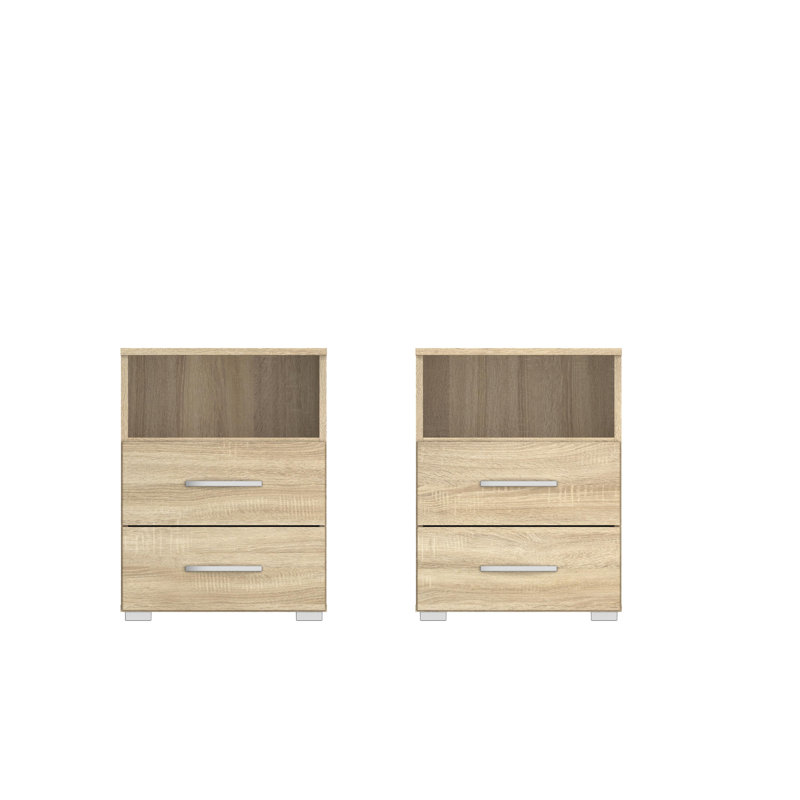 Ashlar 1 Drawer Bedside Table, Sonoma oak