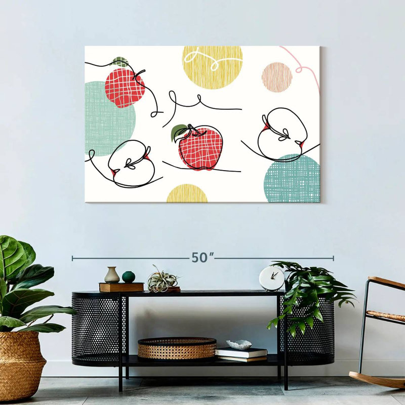 Yarlin One Line Apples, 30" H x 45" W