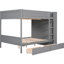 Lit double superposé gris avec tiroirs et armoire - Idéal pour les familles en pleine croissance-121015457-121015455