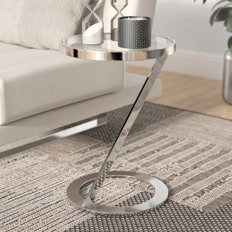 Allyesa Glass Top End Table
