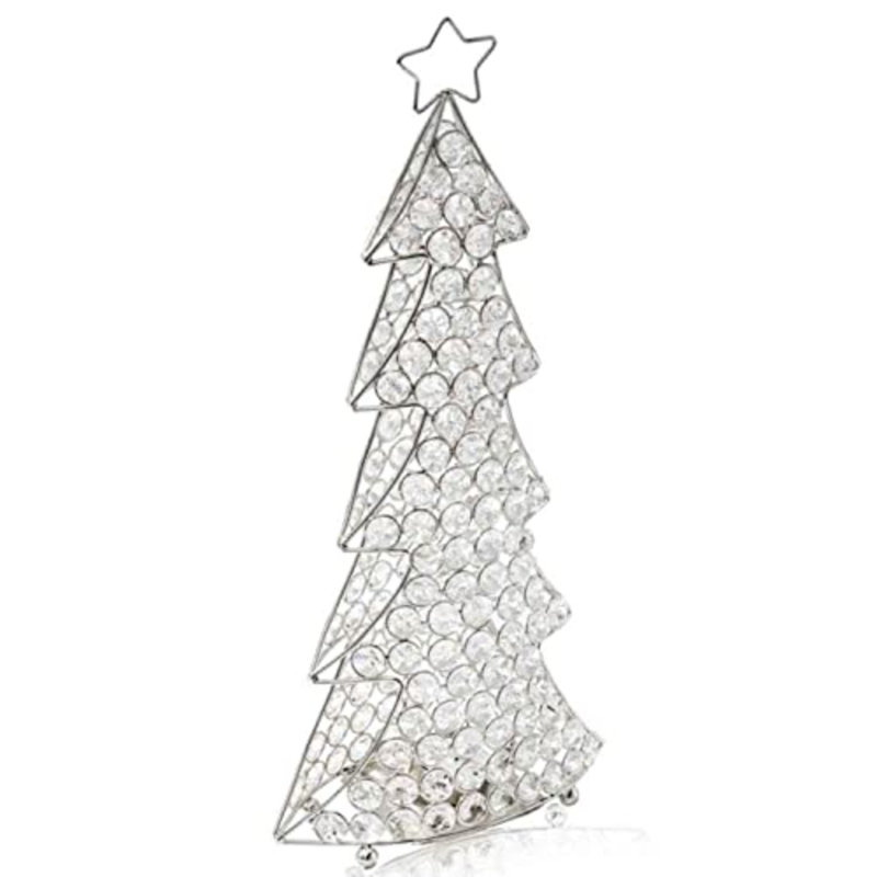 Arbre de Noël Corteza Cristal, Argent, L 8 po x P 2,5 po x H 14 po