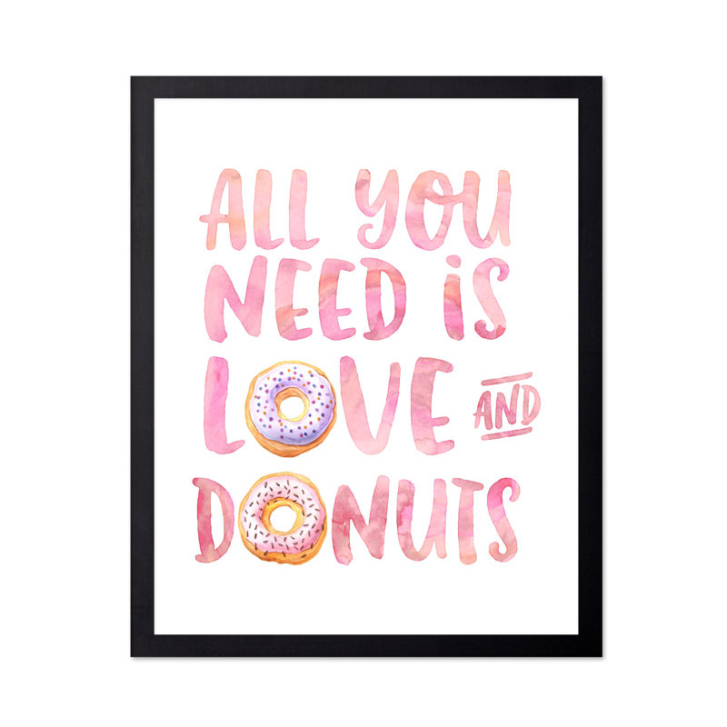 Love and Donuts, Cadre noir, Affiche, H 11 po x l 14 po