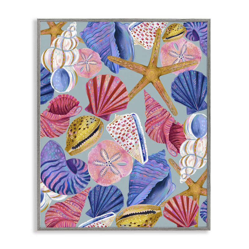  «Bright Seashells Assortment», estampe numérique par Arrolynn Weiderhold, H 14 po x l 11 po, Estampe numérique Farmhouse