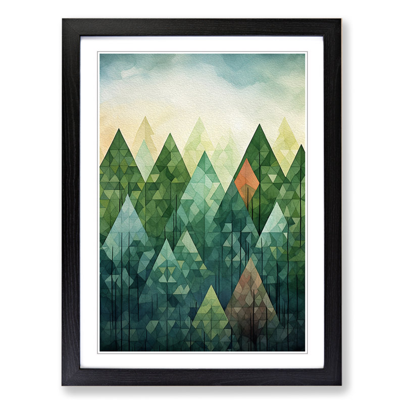 Spring Forest No.2 - Single Picture Frame Print on Wood, Black Framed, 64cm H x 46cm W