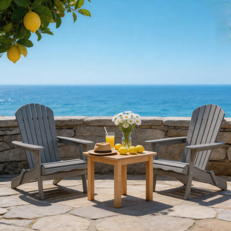 Set of 2 Wooden Adirondack Chairs, Pre-Assembled, Weather-Resistant for Firepit & Patio, Gray
