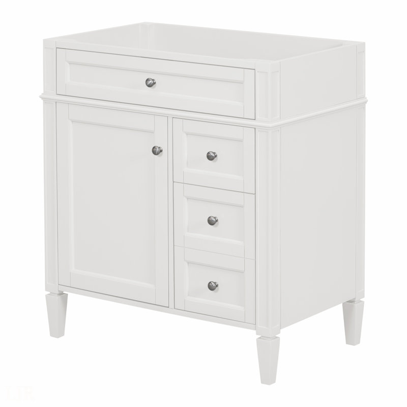 Meuble-lavabo de salle de bain 30 po sans lavabo supérieur, meuble de rangement moderne avec 2 tiroirs et un tiroir rabattable (lavabo non inclus), meuble-lavabo
