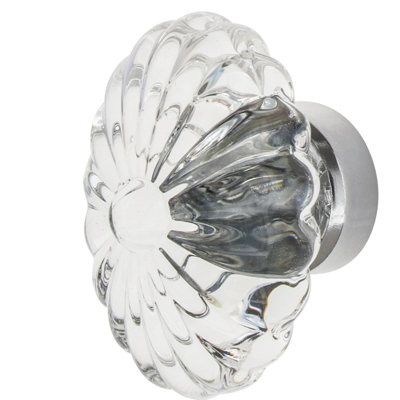 Oval Fluted Crystal 1 3/4" Cabinet Knob