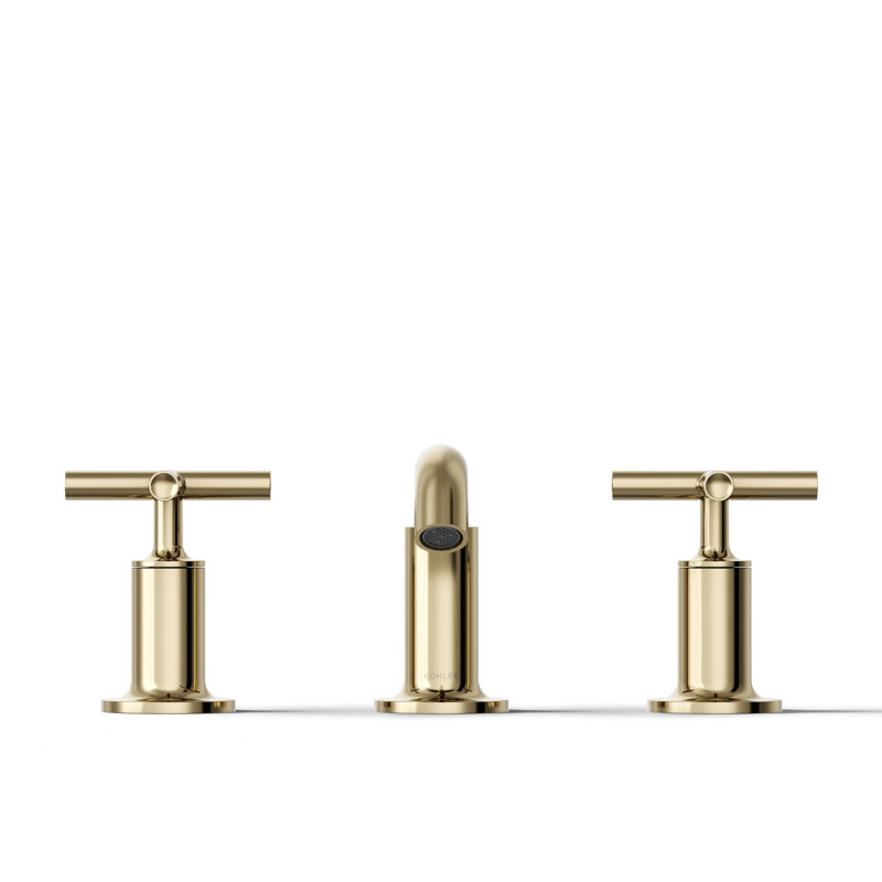 Purist Widespread Bathroom Sink Faucet, Vibrant French Gold