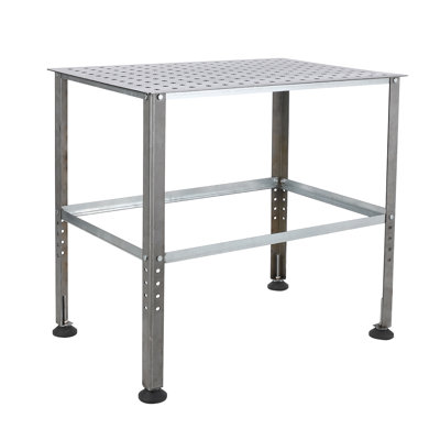 36"x24"x33" Welding Table with Adjustable Height, 600 LBS Capacity Welding Workbench with 5/8" Fixture Holes