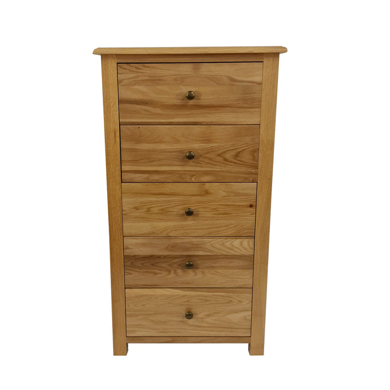 Tanesha Solid Wood 43cm W 5 - Drawer Chest of Drawers