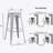 Backless Modern Lightweight Industrial Metal Bar Stools With 4 Leg Design, Set Of 2, 30/