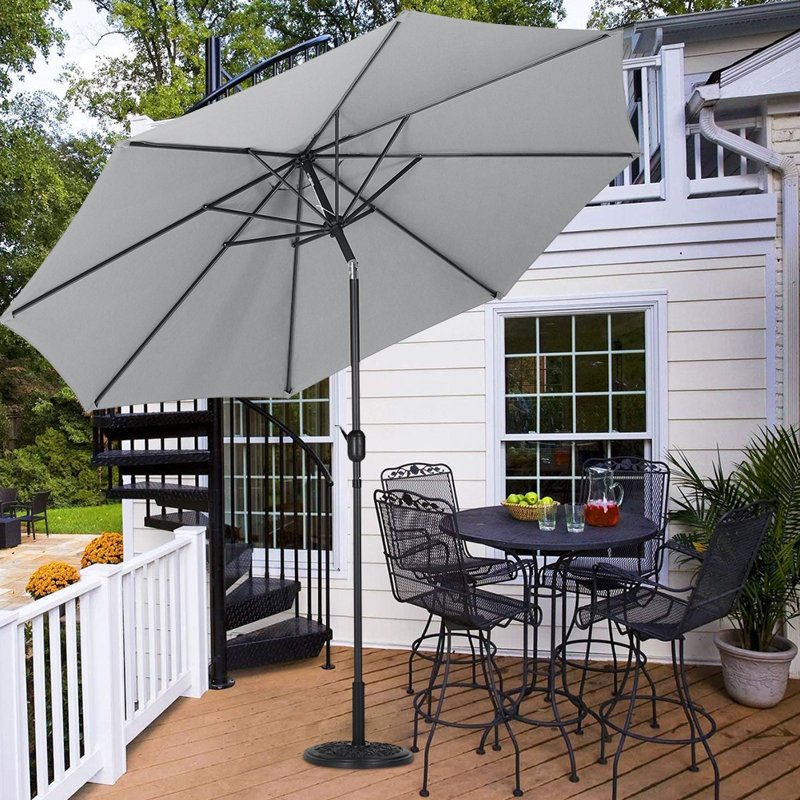 Aaroon 300cm Tilt Market Parasol, Light Grey
