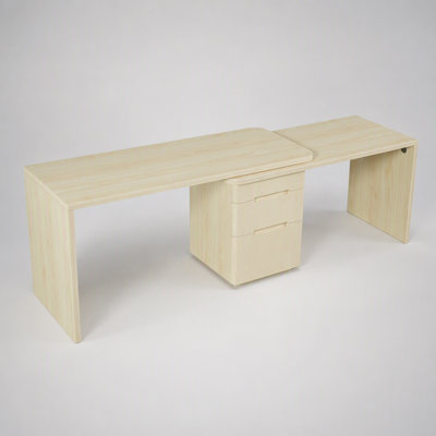 90 Inch Modern L-Shaped Rotating Executive Desk with 3 Drawers, Perfect for Home and Office Use