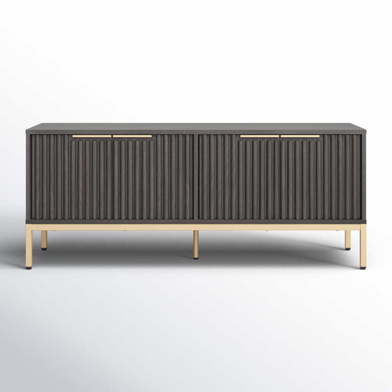 Storage TV Stand, Distressed Black