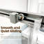 Porte de douche coulissante semi-sans cadre l 60 po x H 72 po avec verre transparent de 1/4 po (6 mm)-108368233