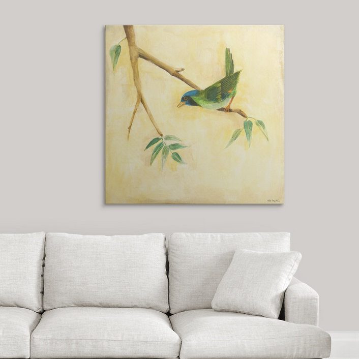 A Bird's Song " Bird Song " by Jill Martin, 35" H x 35" W x 1.5" D, Canvas