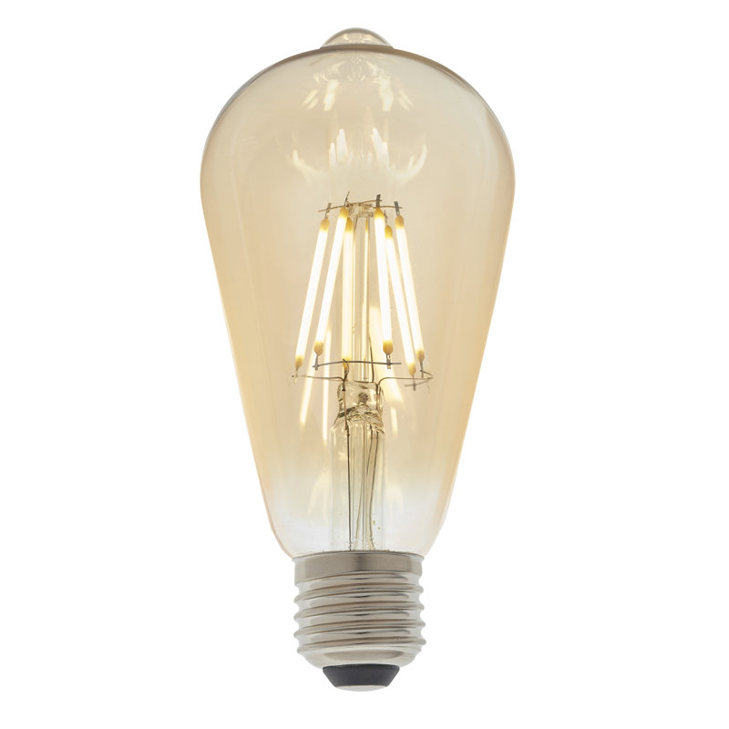 6W E27 ES ST64 Amber Pear LED Dimmable Bulb - 540lm 2500K Warm White