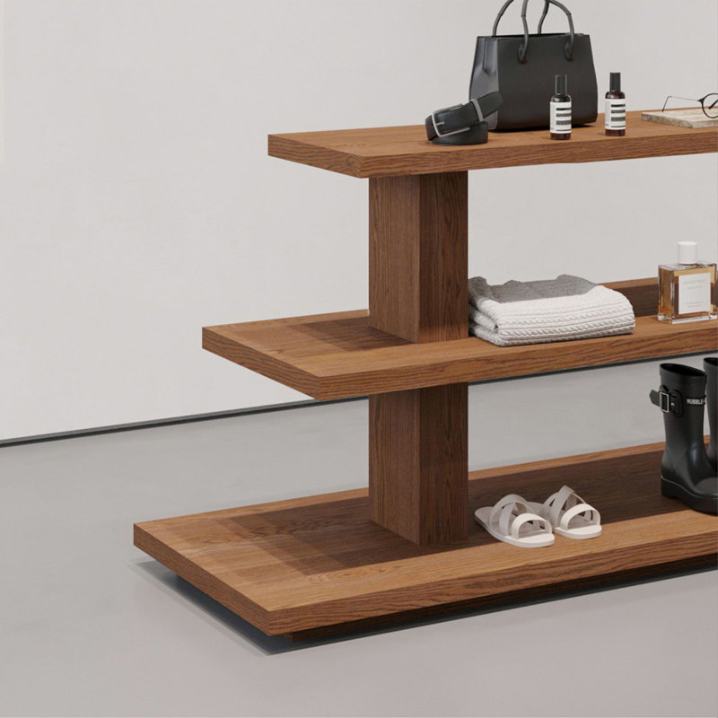 Présentoir trapézoïdal pour magasin de vêtements, 31.5" H x 47.24" W x 23.62" D