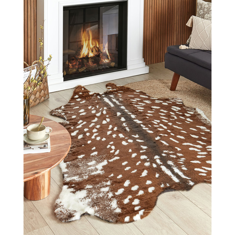 Ceallach Animal Print Faux Fur Area Rug, Novelty 130 x 200cm