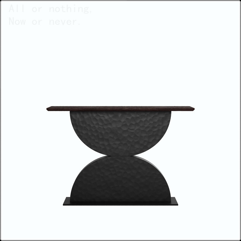 Console Table with 3D Hammered Texture Base and LED Light