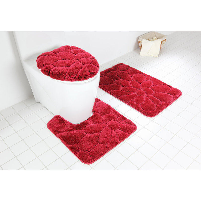 Chatteris Non-Slip Bath Rug, Burgundy