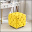 Repose-pieds rembourré en velours jaune moderne, petite table de bout exquise, repose-pieds moelleux avec rangement dissimulé-545228078