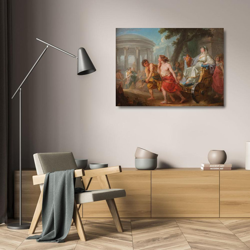 «Cleobis and Biton with Cydippe in the Front of Hera Temple» par Jean Bardin - Art mural sur toile tendue avec châssis