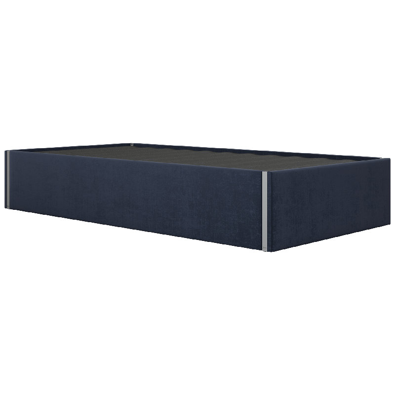 Sapan Upholstered Bed, Velvet Navy, Twin