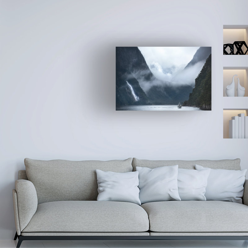 FEI SHI  Milford Sound Cruise Canvas Art, 12" H x 19" W