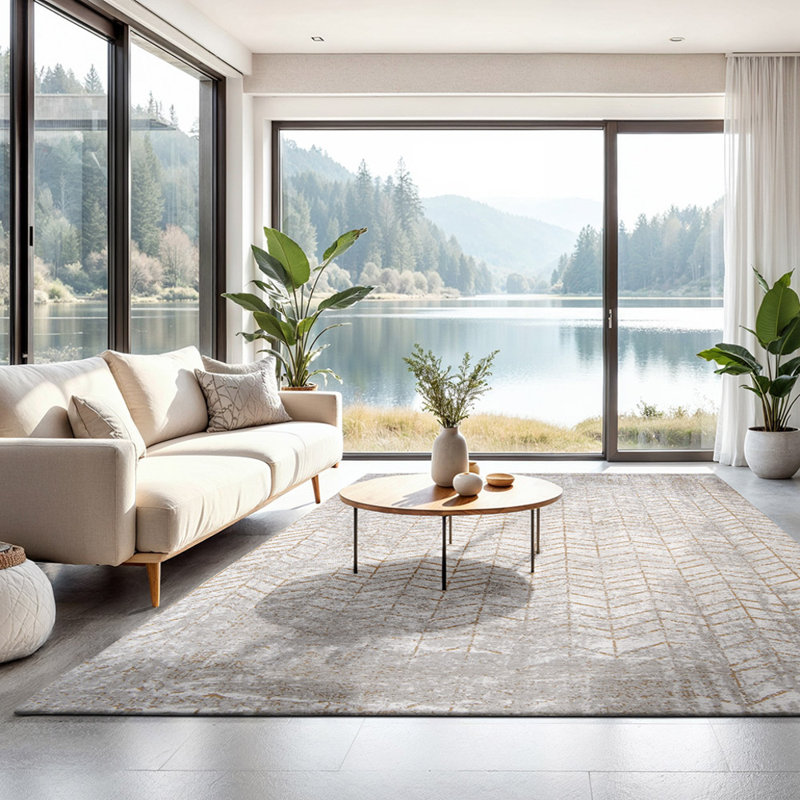 Abstract Recycled P.E.T Jacquard Indoor / Outdoor Area Rug, Rectangle 280 x 390 cm