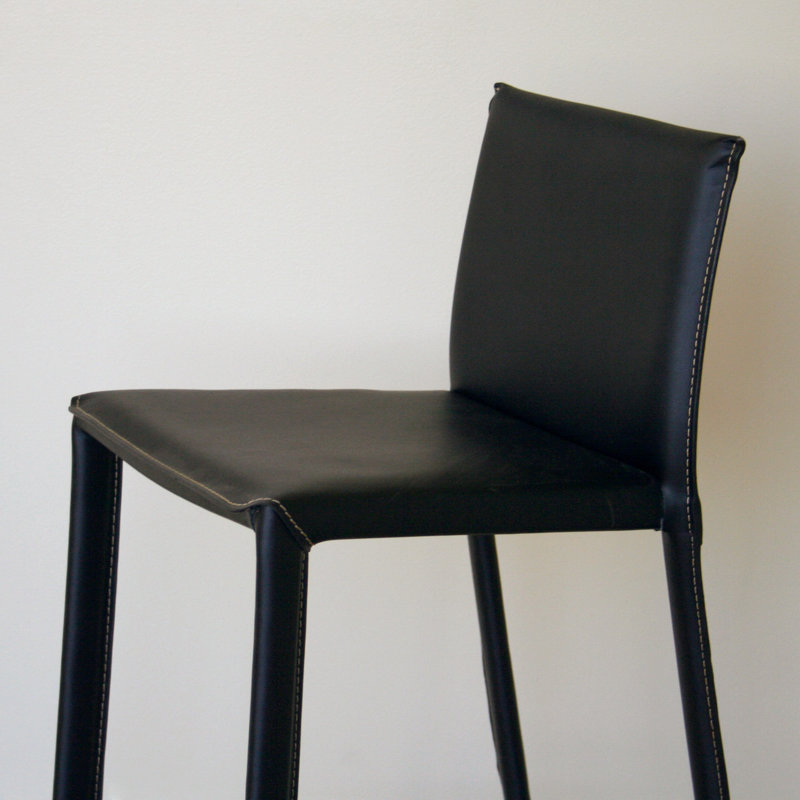Tabouret de bar et de comptoir Xie, Noir / argenté, Tabouret de comptoir (siège d'une hauteur de 25,5
