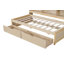 Structure de lit simple avec tablettes latérales, deux tiroirs et port USB intégré-228875859