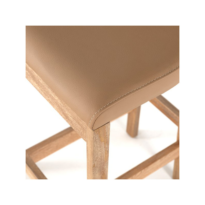 Easah Leather Bar & Counter Stool, Natural, Counter Stool (36.50” Seat Height)