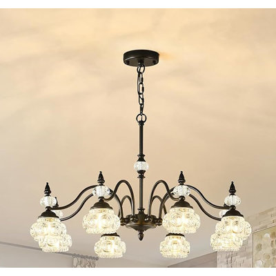 Modern Black Crystal Glass Lampshade Pendant Light
