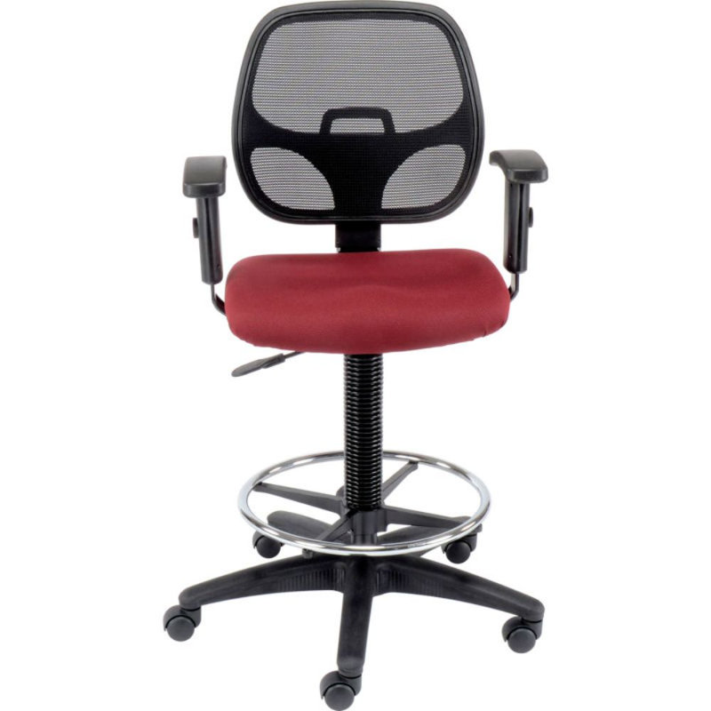 Tabouret de laboratoire à hauteur ajustable, Rouge