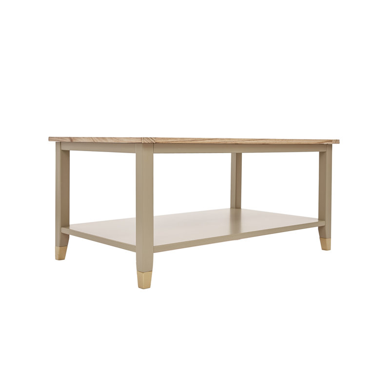 Athina Frame Coffee Table with Storage, Natural, Clay