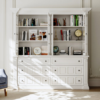 Display Cabinet With Tempered Glass Door And Elegant Design by Lark Manor