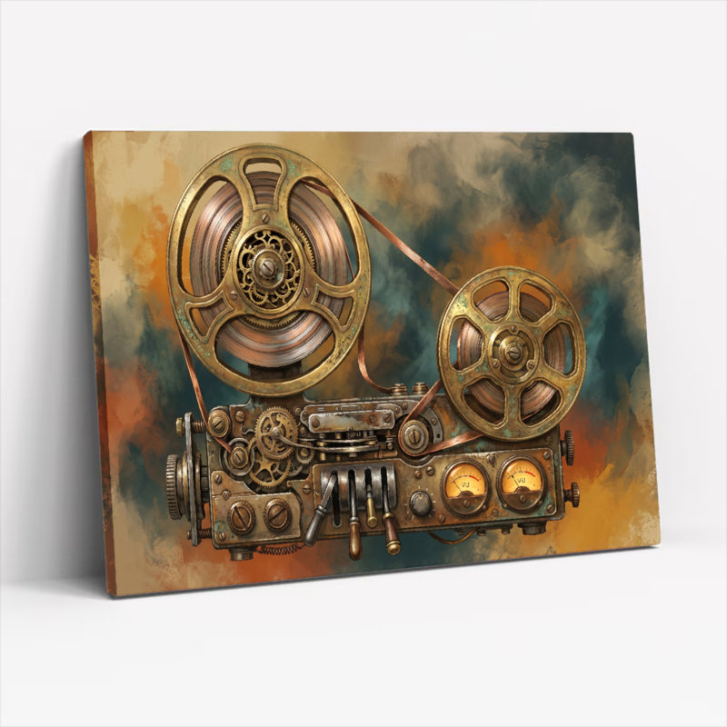 Ensemble de 1 toile murale Steampunk à mécanisme, 36"H x 48"W, Wrapped Canvas