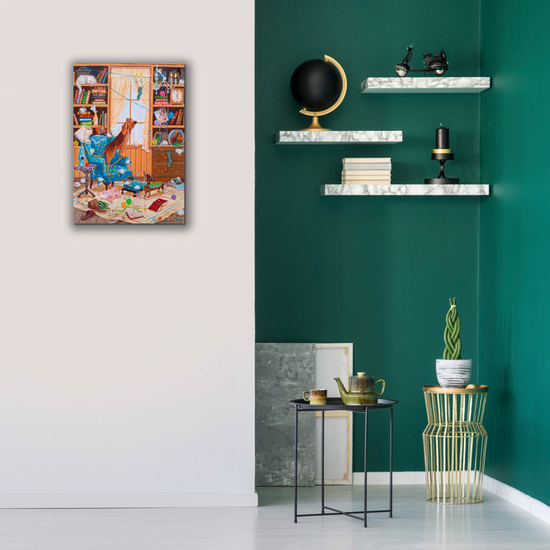  «Ils sont arrivant» par Maria Laura Bratoz, art mural sur toile, 18 po x 26 po, H 26 po x l 18 po
